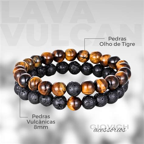 Pulseira Olho De Tigre Giovich Moda Masculina E Acess Rios