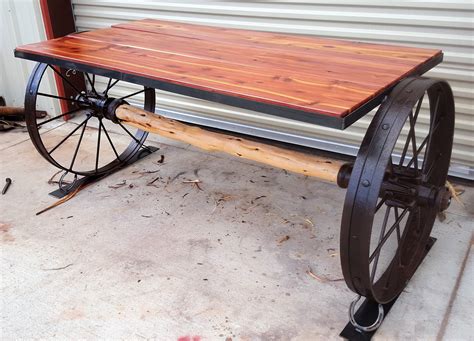 Maybe you would like to learn more about one of these? Cedar and Wagon Wheel Table | Wagon wheel table, Wagon wheel decor, Cedar furniture