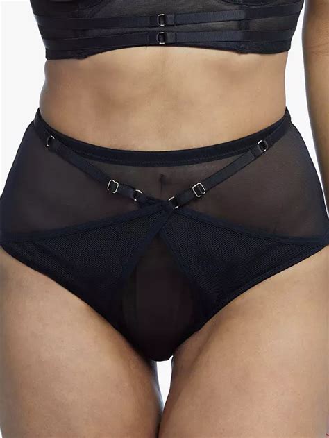 playful promises eddie crossover wrap high waist knickers black at john lewis and partners