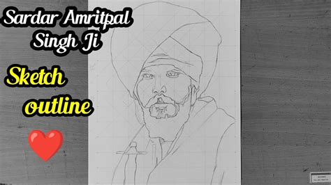 How To Draw Sketch Of Sardar Amritpal Singh Ji ️ Drawing Sketching Viral Art Youtubeshorts