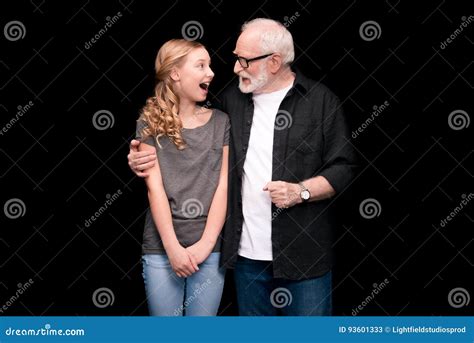 Grandfather And Teenage Granddaughter Stock Image Image Of Senior Caucasian 93601333