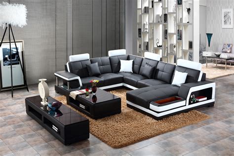Living room,restaurant or hotel furniture such as leather sofa, arm chairs, recliner,sectional sofa with corners seanson: Modern U-Shape Sofa - Joy Furniture