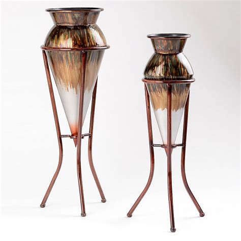 Bronze Ombre Metal Floor Vase Set Of 2 Metal Floor Large Floor Vase Vase
