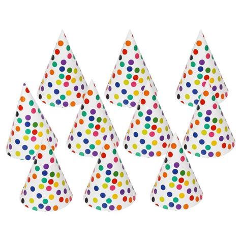 Party Hat 10 Ct Multi Colored Spritz Polka Dot Party Polka Dot