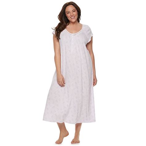 Plus Size Croft And Barrow® Printed Lace Nightgown