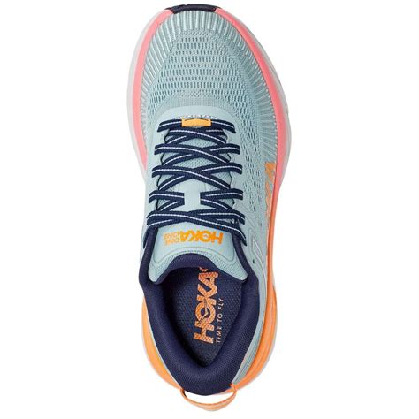 Hoka One One Womens Bondi 7 Wide Athletic Shoes Blue Haze