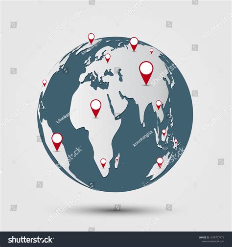 World Map On White Backgroundvector Illustration Stock Vector Royalty