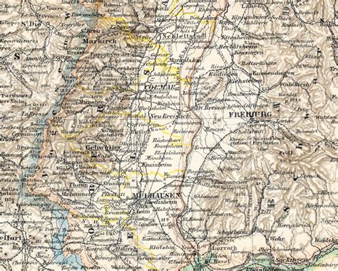 1895 Antique Map Of Alsace Lorraine And The By Bananastrudel