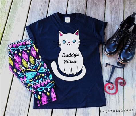 Bdsm Daddys Kitten Black T Shirt Submissive Ddlg By Twistedskrews