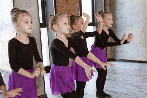 Premium Photo Cute Little Kids Dancers On Dance Studio