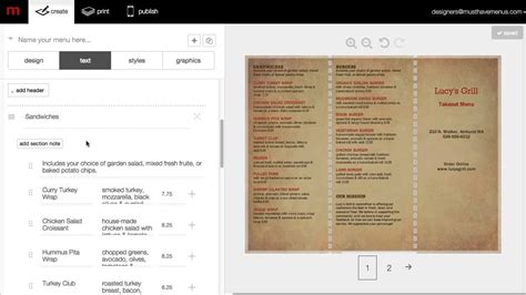 Create a Takeout Menu with MustHaveMenus - YouTube