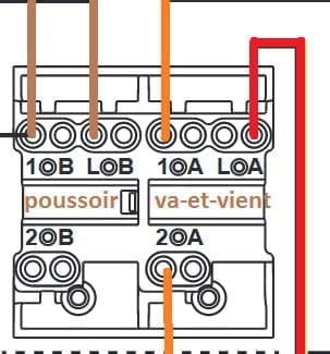 Branchement double interrupteur (dont 1poussoir et1 interrupteur