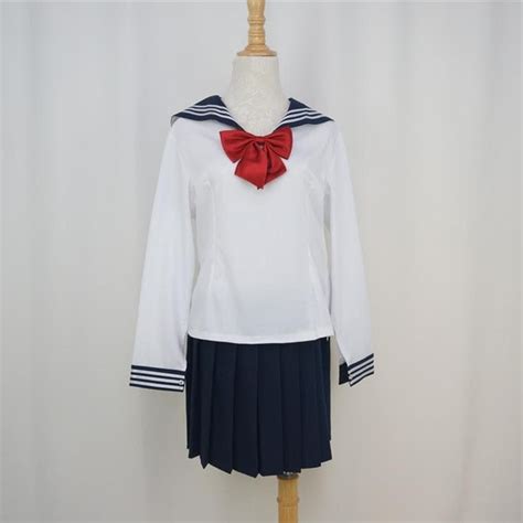 Set Sailor Seifuku School Uniform Long Sleeve 2 Pieces Set Sp141062