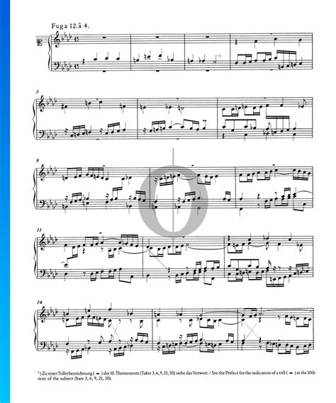 Fugue F Minor Bwv Johann Sebastian Bach Piano Sheet Music Oktav