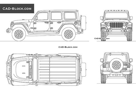 Jeep Wrangler Autocad Block Car Cad Drawings In Dwg