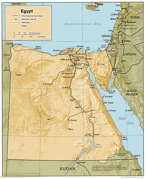 Detailed Relief And Political Map Of Egypt Egypt Detailed Relief And