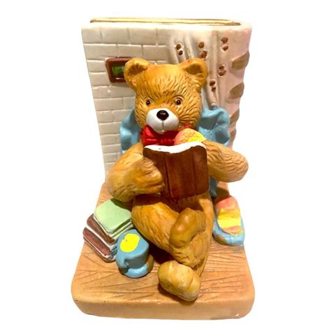 Late 20th Century Vintage Ceramic Teddy Bear Bookends Set Of 2 Chairish