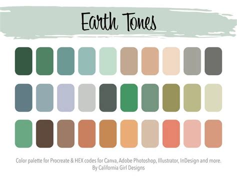 Color Swatches For Procreate And Hex Codes For Adobe Canva And Figma