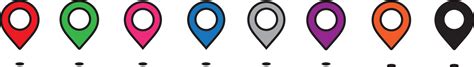 Set Of Colorful Map Pointer Map Pins Markers Location Icons For Map