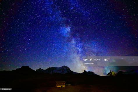 Milky Way Galaxy Above Monte Rosa Swiss Alps At Night High Res Stock Photo Getty Images
