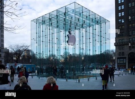 The Glass Cube Apple Retail Store Fifth Avenue Manhattan New York