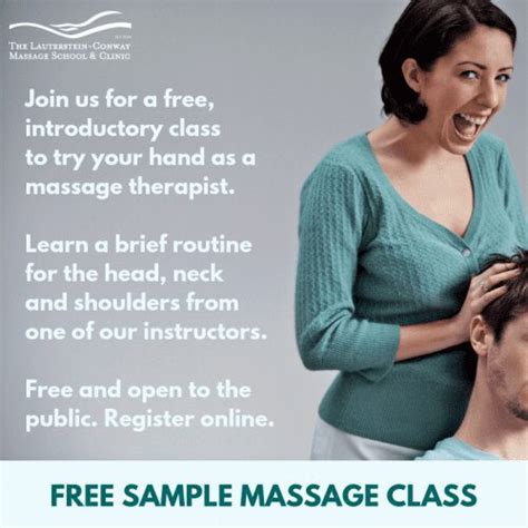 Free Hands On Massage Class The Lauterstein Conway Massage School