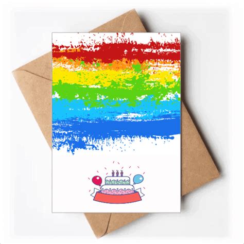 Stippling Rainbow Lgbt Happy Birthday Greeting Cards Envelopes Blank