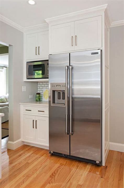 Measure the existing appliance openings in your kitchen and compare them to the new range, refrigerator, or hood that you will be installing. 32 Kitchen Cabinets Around Refrigerator for more Storage ...