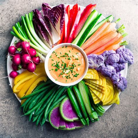 Rainbow Crudités with Fire Feta Recipe Recipes Vegetable platter