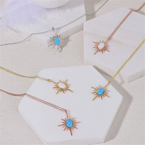 Opal Star Necklace Dainty Opal Necklace Handmade Celestial Etsy