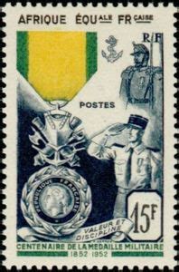 Selo Centenary of the Military Medal África Equatorial Francesa