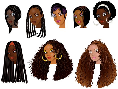 Set black white doodles female hairstyles stock vector. cornrows clipart 20 free Cliparts | Download images on ...