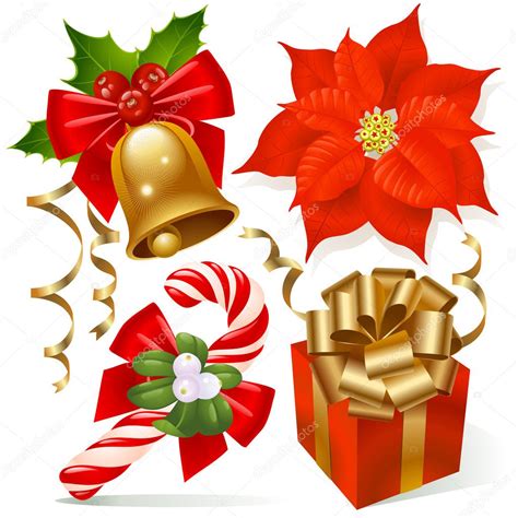 Set De Decoración De Navidad — Vector De Stock 1262799 — Depositphotos