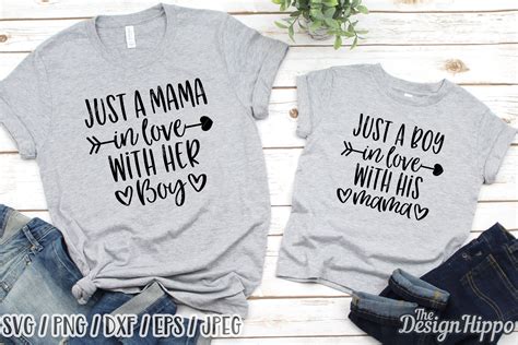 Just A Boy In Love With His Mama Svg Mommy And Me Svg Dxf Png 357411
