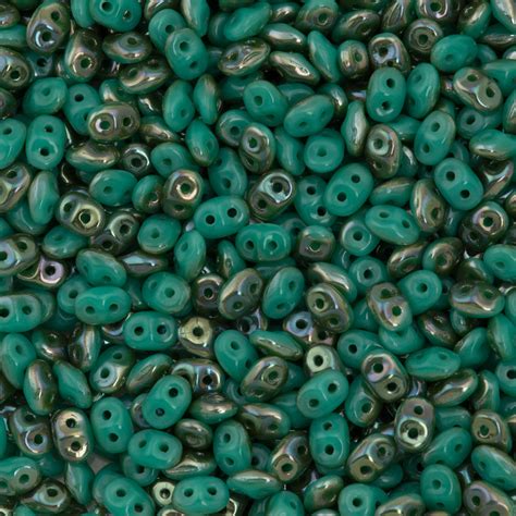 Super Duo 2x5mm Two Hole Beads Opaque Turquoise Celsian 15g 63130z