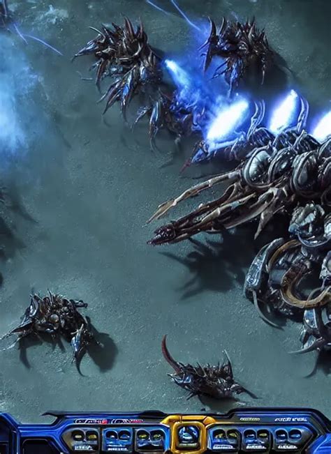 Starcraft 2 Hydralisk Attacking A Tank Cinematic Stable Diffusion