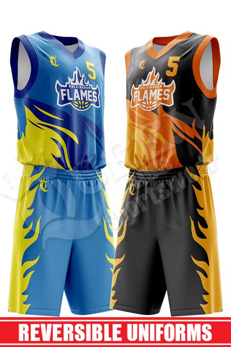 Reversible Basketball Uniform Flames Style