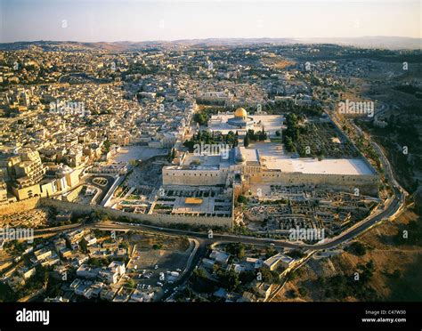 Aerial Photograph Of The Temple Mount From The South And The Ancient