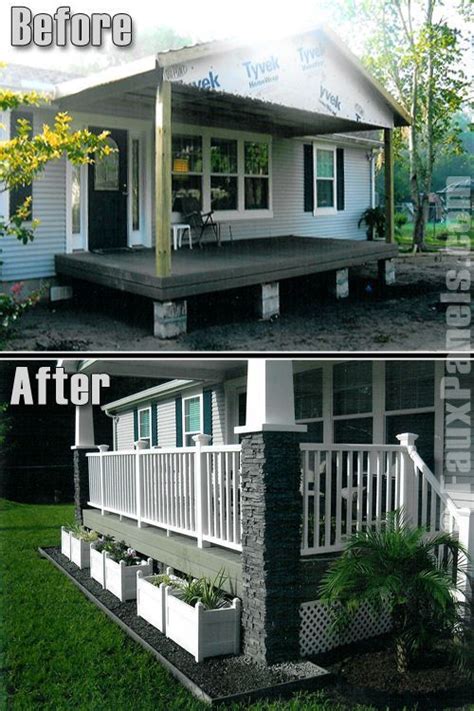 Some people can only spend on a little house. 17 Best images about Mobile Home & RV Porches on Pinterest