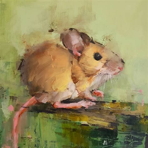 Andreea Cataross Instagram Photo Field Mouse Acrylic On Canvas