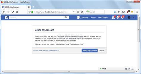 You cannot perform this process from the facebook mobile app. How to Delete Your Facebook Account
