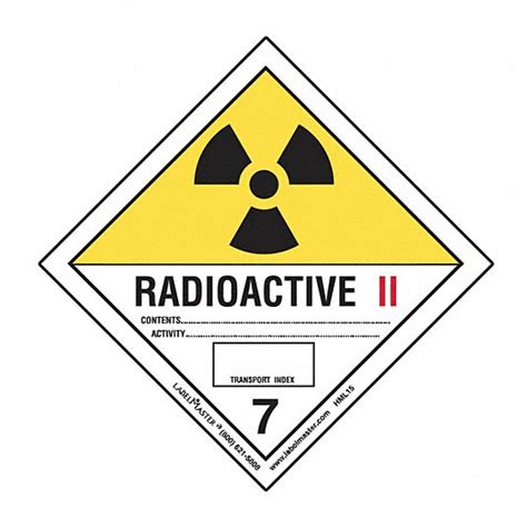 Labelmaster Dot Container Placard Radioactive Ii 3 1516 In Label Wd