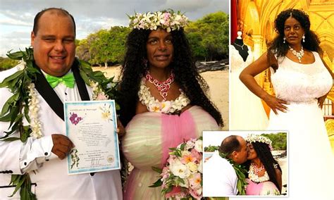 martina big model who turned herself black with tanning injections gets married in hawaii