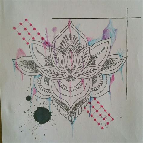 Tattoo Uploaded By Roy Olislagers Abstract Flower Dotwork Drawing