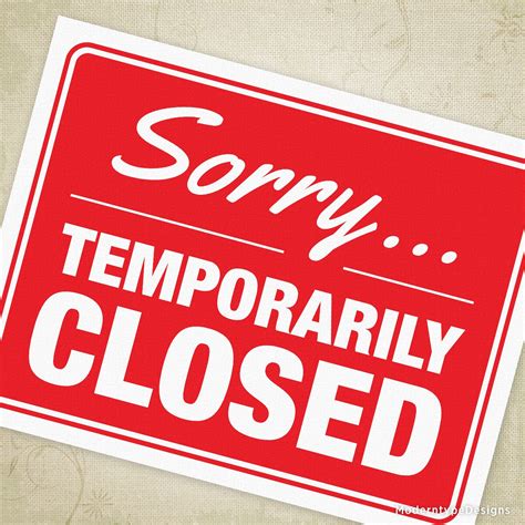 Sorry Temporarily Closed Printable Sign in 2021 | Printable signs