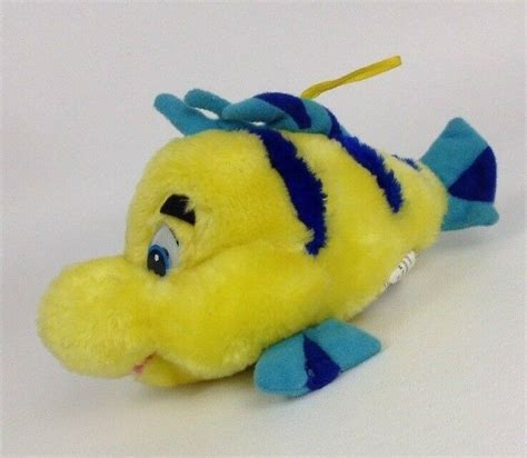 The Little Mermaid Flounder Vintage Disney Store Yellow Fish Plush