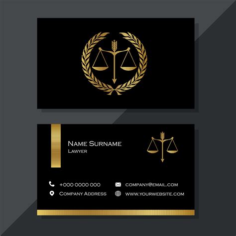 Elegant Black And Gold Lawyer Business Card Vector Art At Vecteezy