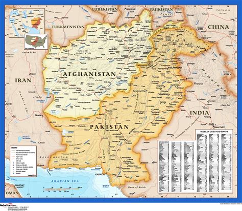 Afghanistanpakistan Atlas Style Wall Map