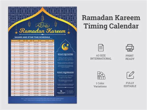 7 Ramadan Iftar Time Calendar Designs And Graphics