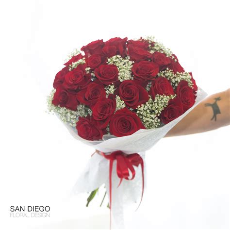 A Dozen Wrapped Red Roses In San Diego Ca San Diego Floral Design